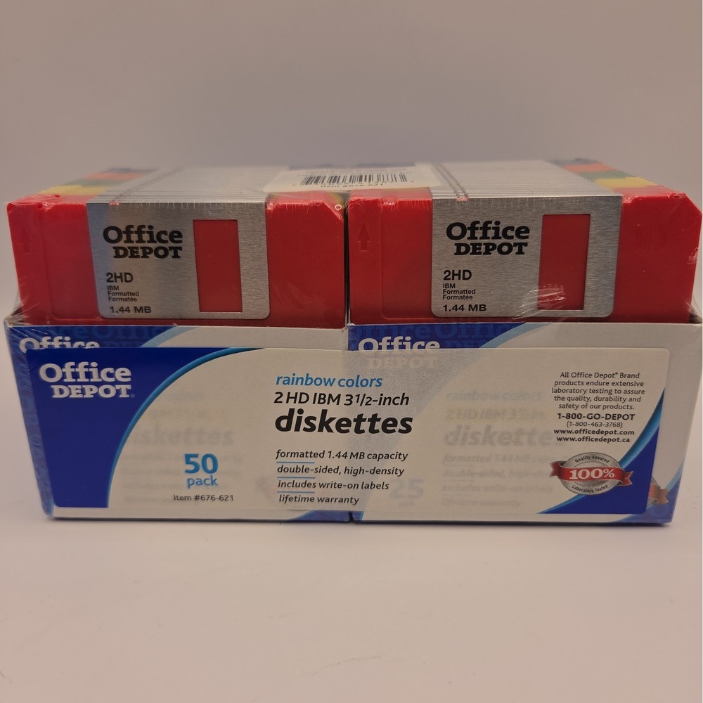 Office Depot 2HD IBM Formatted 3.5in Floppy Disks 1.44MB 50 Pack